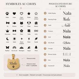 Médaille de Chat Personnalisée en Acier, Gravure de Nom avec Quatre Couleurs Disponibles
