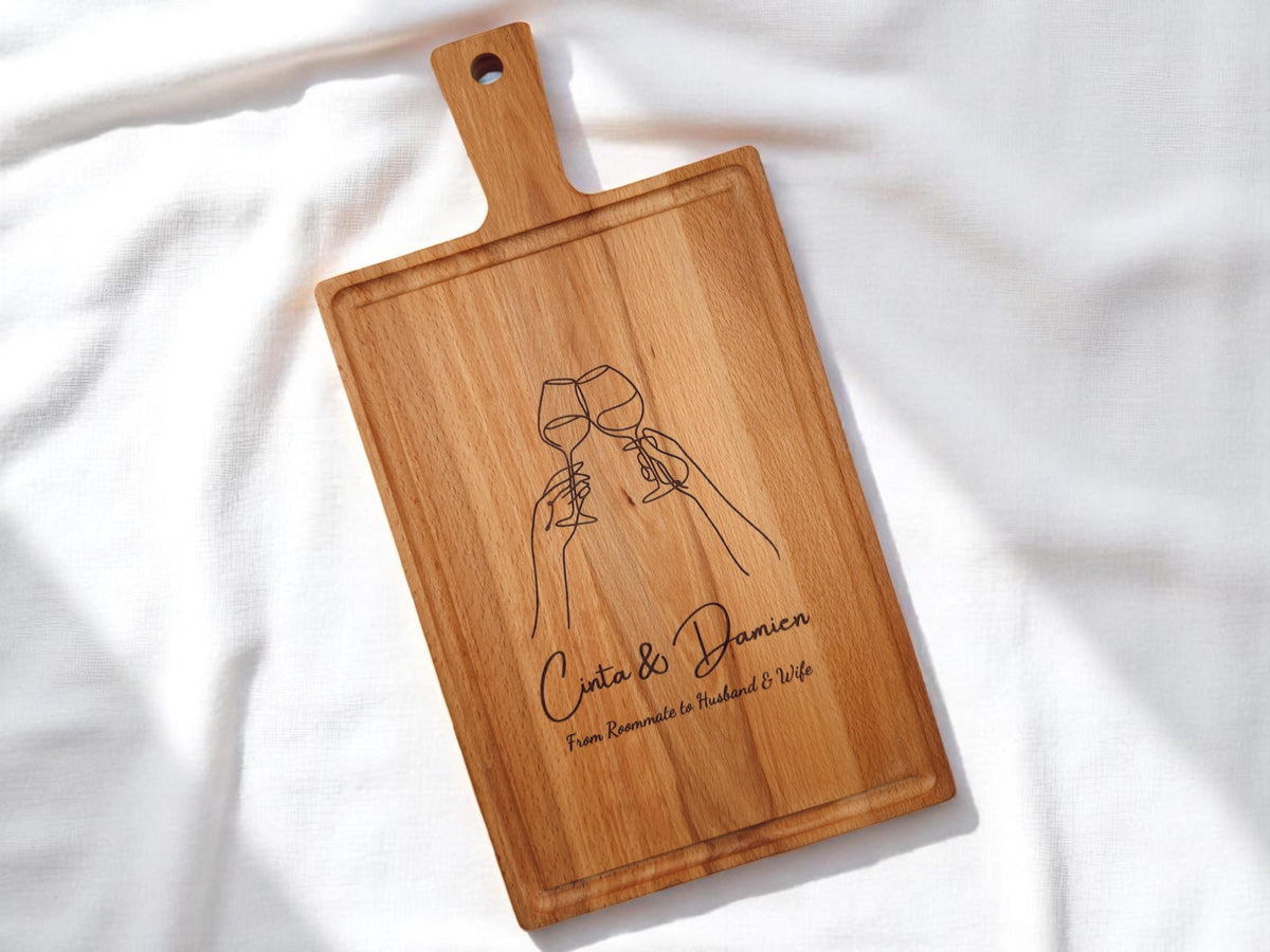 Planche à Découper Bois Personnalisée, Gravée Prénom, Cadeau Crémaillère Mariage