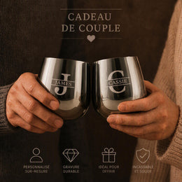 Verre personnalisé en inox, verre à whisky personnalisé, cadeau homme, cadeau fête des pères, cadeau noel pour homme, cadeau de st Valentin
