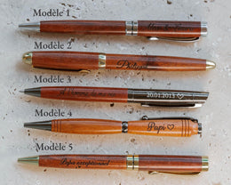 Stylo en bois personnalisé, prénom gravé, Cadeau homme d'anniversaire pour papa, papi