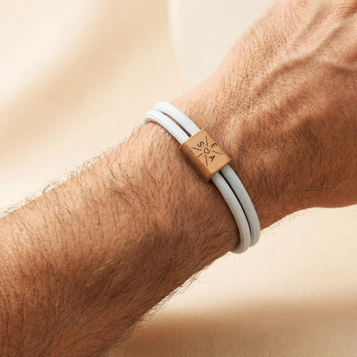 Bracelet Paracorde Personnalisé, Perle Bois de Hêtre Gravée, Nylon Ajustable, Cadeau Homme Femme