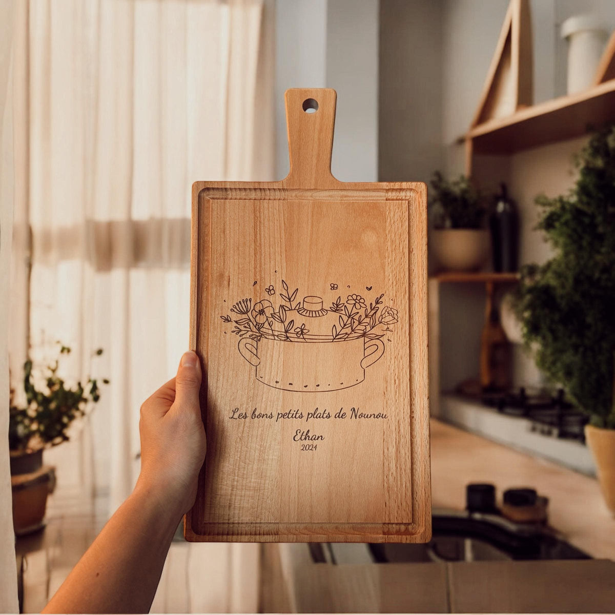 Planche à découper personnalisé, cadeau pour maman, grand mère, marraine, nounou