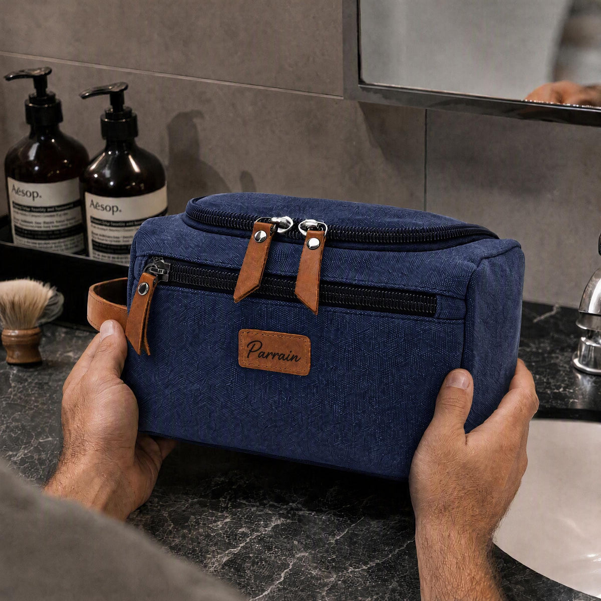 Trousse de toilette personnalisée, Trousse de voyage personnalisable, Cadeau pour papa, Idée cadeau personnalisée, fête des pères