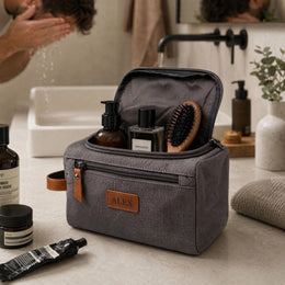 Trousse de toilette personnalisée, Trousse de voyage personnalisable, Cadeau pour papa, Idée cadeau personnalisée, fête des pères