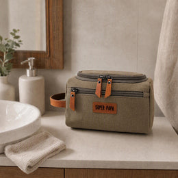 Trousse de toilette personnalisée homme, Cadeau personnalisé fête des pères, Cadeau papa unique, Cadeau original pour homme, Cadeau voyage