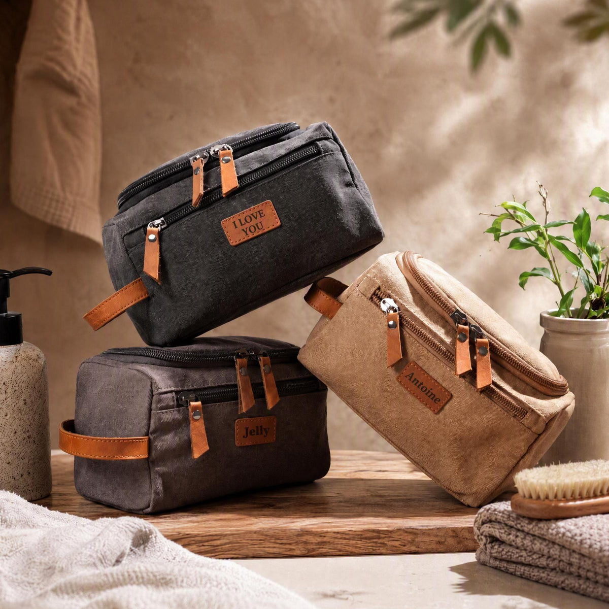 Trousse de toilette personnalisée homme, Cadeau personnalisé fête des pères, Cadeau papa unique, Cadeau original pour homme, Cadeau voyage