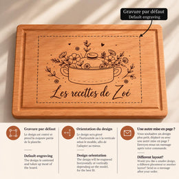 Planche à découper personnalisée en bois – Gravure prénom ou couple