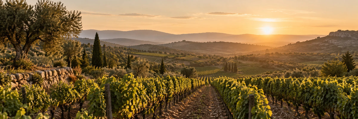 Vignoble à la lumière du soir